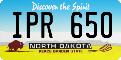 ND license plate IPR650