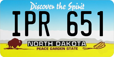 ND license plate IPR651