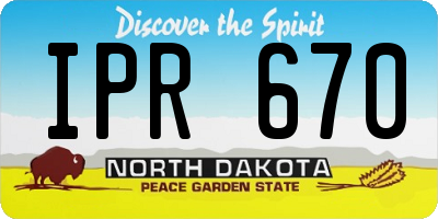 ND license plate IPR670