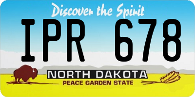 ND license plate IPR678