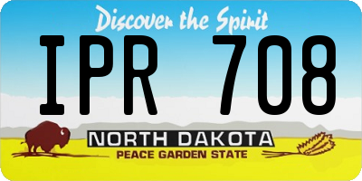 ND license plate IPR708