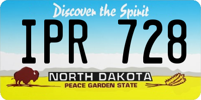 ND license plate IPR728