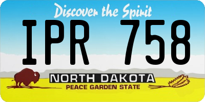 ND license plate IPR758