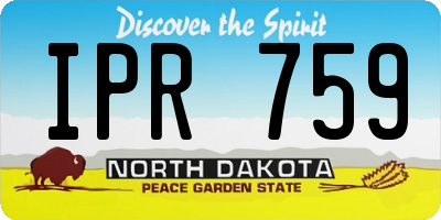 ND license plate IPR759