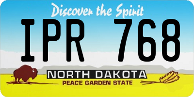ND license plate IPR768