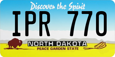 ND license plate IPR770