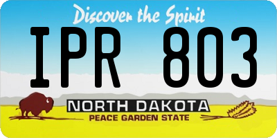 ND license plate IPR803