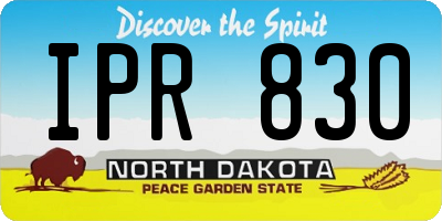 ND license plate IPR830