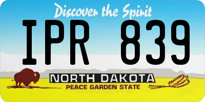 ND license plate IPR839