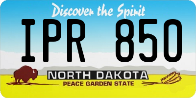 ND license plate IPR850