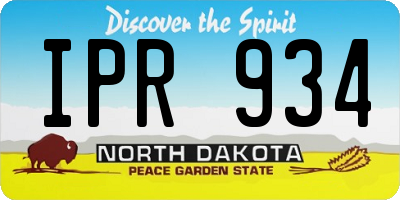 ND license plate IPR934