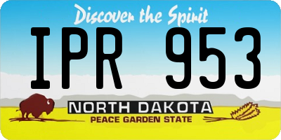 ND license plate IPR953