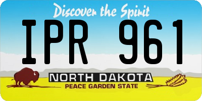 ND license plate IPR961