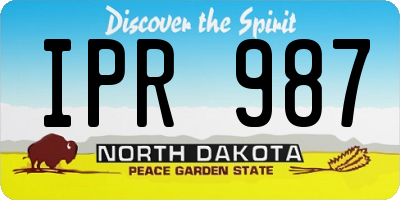 ND license plate IPR987