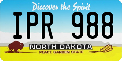 ND license plate IPR988