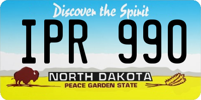 ND license plate IPR990