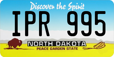 ND license plate IPR995