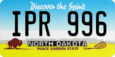 ND license plate IPR996