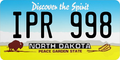 ND license plate IPR998