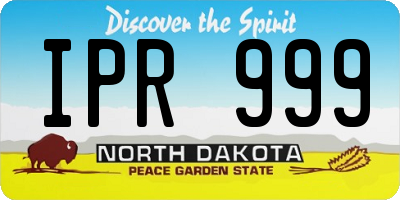 ND license plate IPR999
