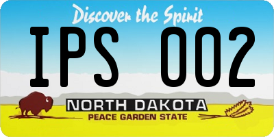 ND license plate IPS002