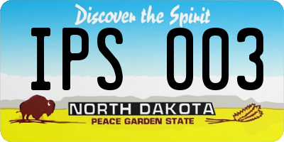 ND license plate IPS003