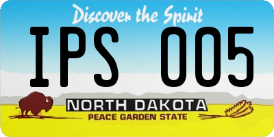 ND license plate IPS005