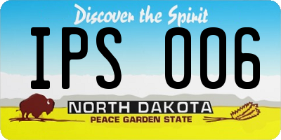 ND license plate IPS006