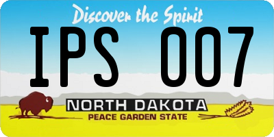 ND license plate IPS007