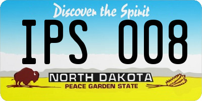 ND license plate IPS008