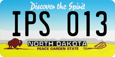 ND license plate IPS013