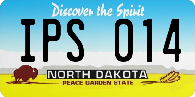 ND license plate IPS014