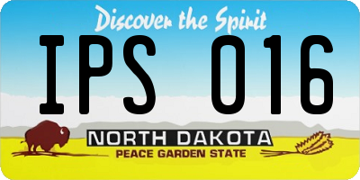 ND license plate IPS016