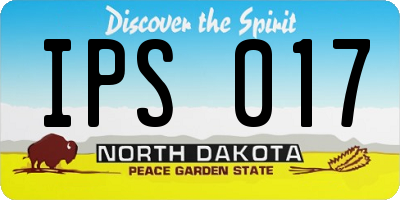 ND license plate IPS017