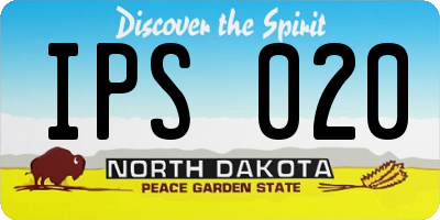 ND license plate IPS020