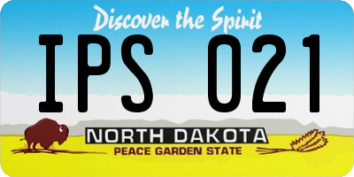 ND license plate IPS021