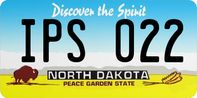 ND license plate IPS022