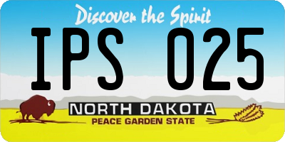 ND license plate IPS025