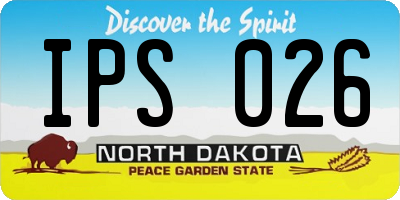 ND license plate IPS026