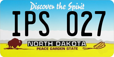 ND license plate IPS027