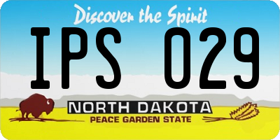 ND license plate IPS029