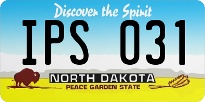 ND license plate IPS031