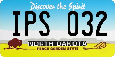 ND license plate IPS032