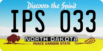 ND license plate IPS033