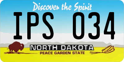 ND license plate IPS034