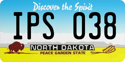 ND license plate IPS038