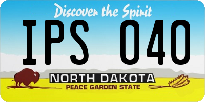 ND license plate IPS040