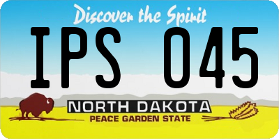 ND license plate IPS045