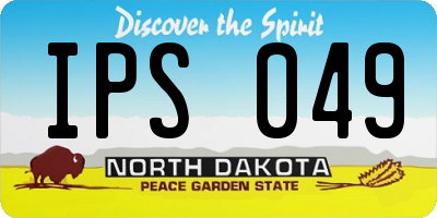 ND license plate IPS049