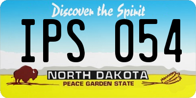 ND license plate IPS054